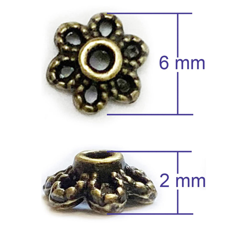 Heather's cf 500 Pieces Brass Tiny Bead Caps Findings (Fit 8mm 10mm Round Beads) for Jewelry Making Bronze - NewNest Australia