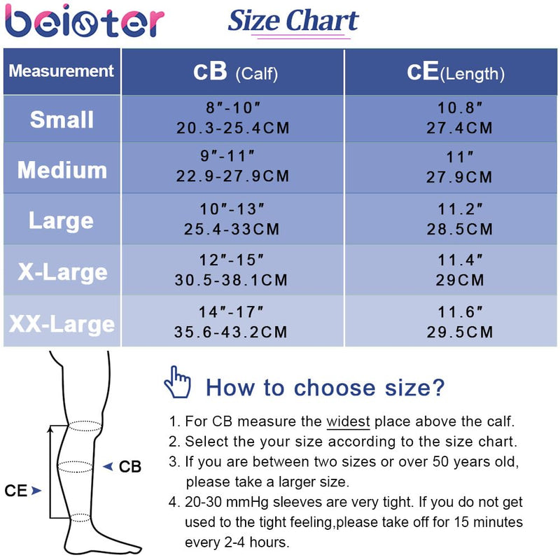 Beister Calf Medical Compression Stockings For Men And Women Varicose Veins Medical Thrombosis Stockings Protection With 20-30 Mmhg Class 2 Gradient Compression - NewNest Australia