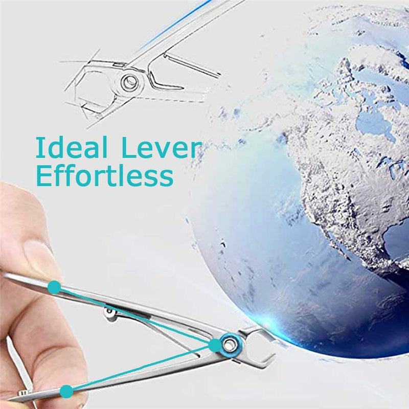 Nail Clippers, DRMODE Nail Clippers for Thick Nails with 15mm Wide Jaw Opening, Toenail Clippers Heavy Duty Professional Nail Cutter Large Strong Fingernail Clippers Sharp Curved Nail Trimmer for Men middle - NewNest Australia