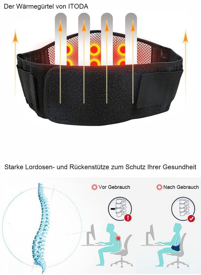 Back warmer self-heating kidney warmer magnetic field therapy waist warmer back waist support heat therapy magnetic protection heat belt thermal belly warmer heat protection back bandage women men black - NewNest Australia