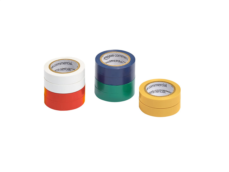 AmazonCommercial Electrical Tape, 1/2-inch by 6.66-yard, Multi-Color, 10-Pack 0.5" * 6.66 yards Pack of 10 - NewNest Australia