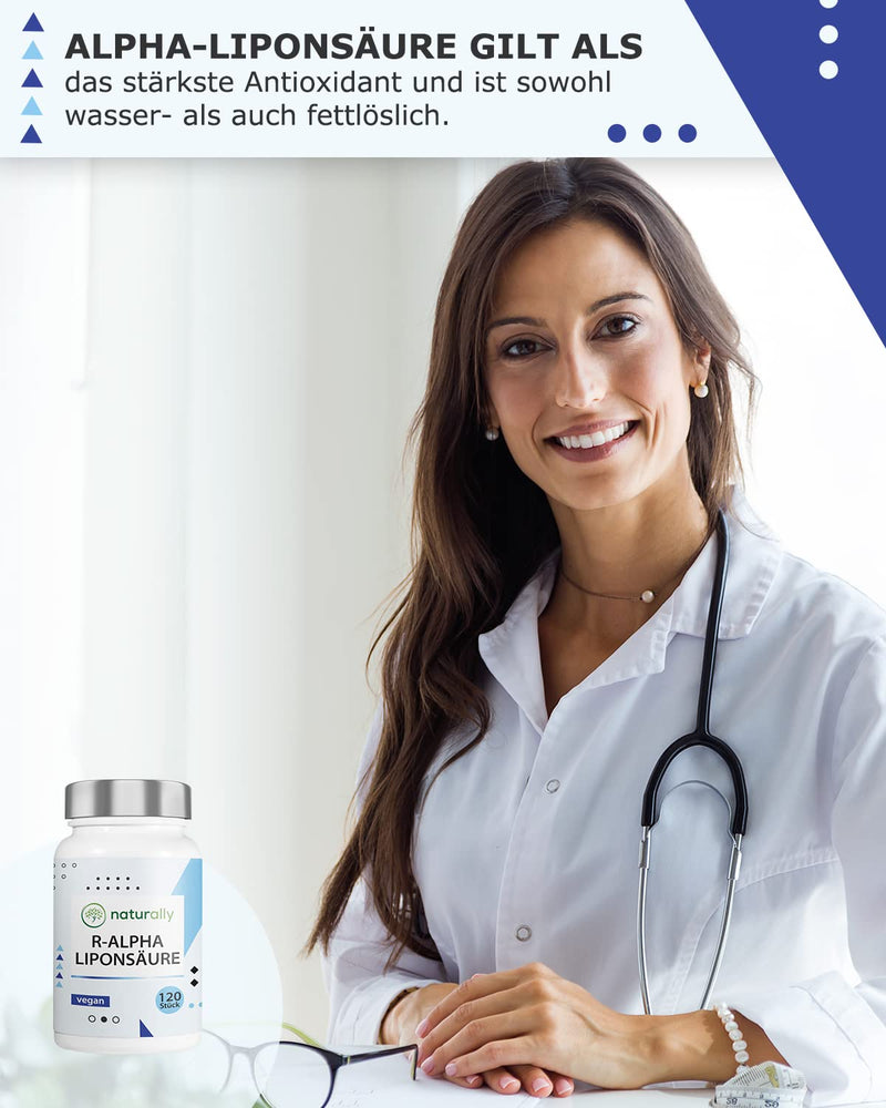 naturally R Alpha lipoic acid capsules [for 4 months] 120 pieces 300 mg R Alpha lipoic acid high dosage - Made in Germany, vegan, alpha gbc, nac - NewNest Australia