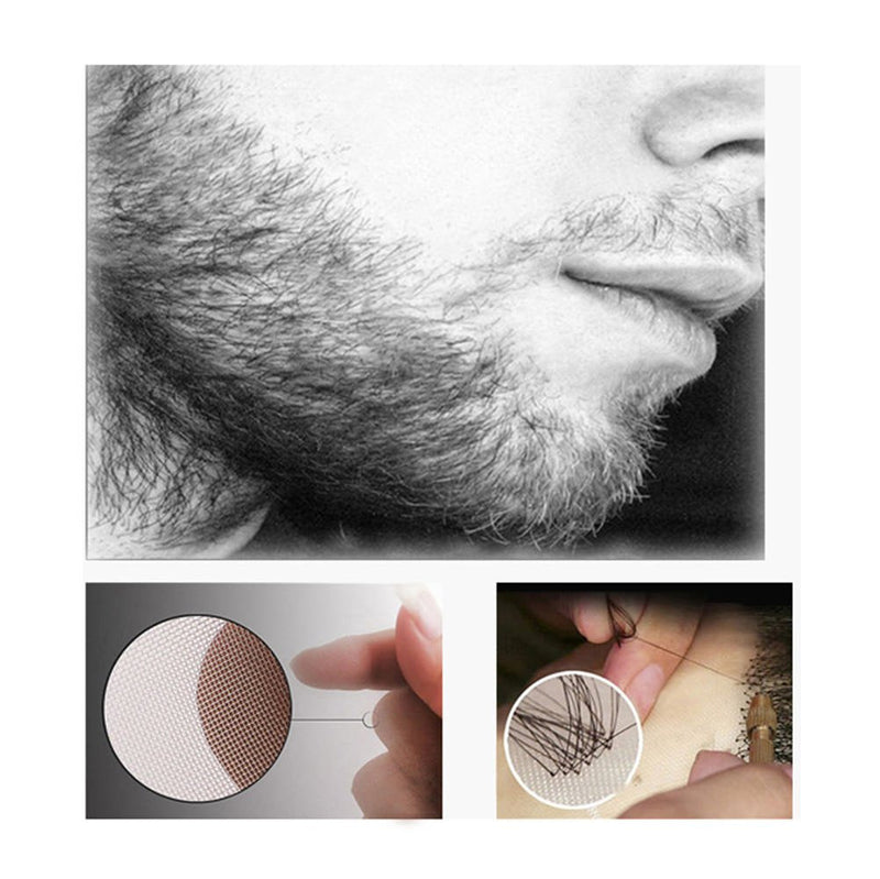 Remeehi Goatee Men's Beard Real Hair Lace Handmade Mustache for Fancy Dress Black Zhou - NewNest Australia