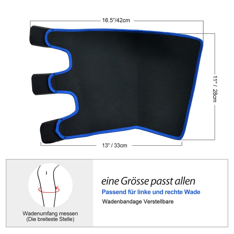 Odoland calf bandage muscle fiber tear, adjustable calf support, sports calf compression stockings without foot, calf compression, shins - 1 pair/blue - NewNest Australia
