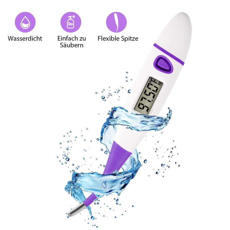 Easy@Home Basal Thermometer For Cycle Control: Basal Temperature Thermometer Desire To Have Children Fertility Thermometer For Fertility And Ovulation Tracking With Intelligent Premom App (Purple) Purple - NewNest Australia