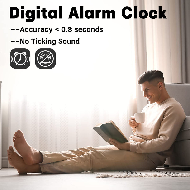 Easysleep Digital Dual Alarm Clock 3 Alarms Bedroom Bedside Desk Shelf Heavy Sleepers Adults Teenagers Kids Snooze Easy to Set 4 Brightness Options Adjustable Alarm Volume 27 Smoothing Sounds 12/24Hr - NewNest Australia