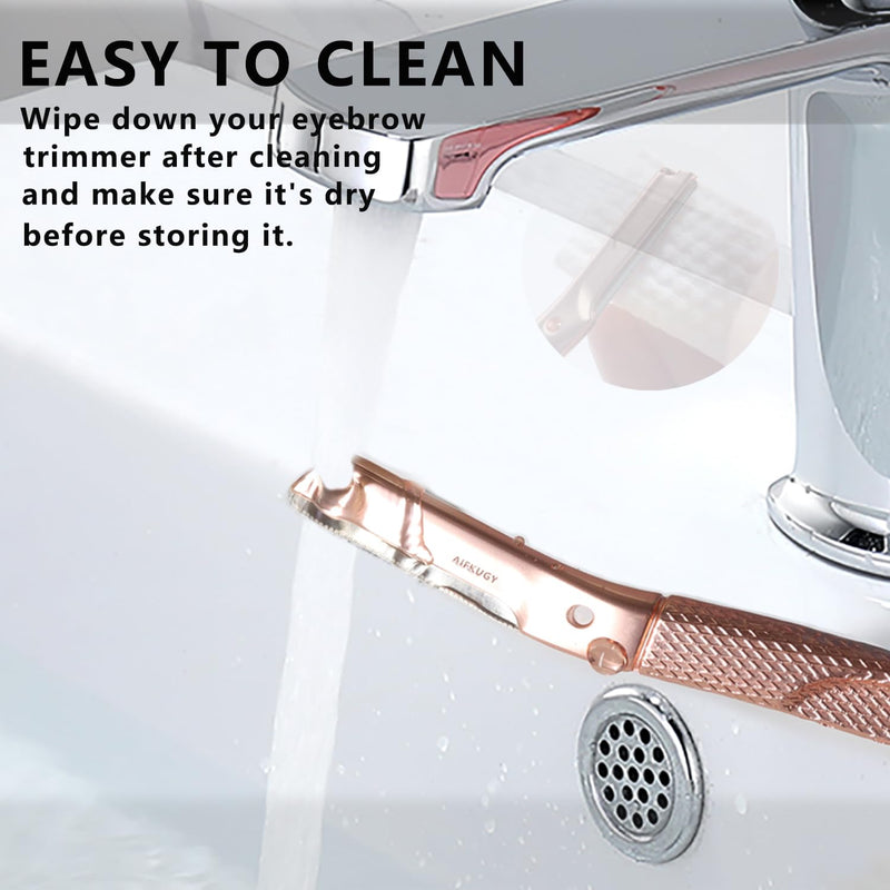 Eyebrow Razor, AIFKUGY® Eyebrow Razor for Women, Eyebrow Trimmer with 10 Blades, Facial Razor for Eyebrows and Facial Hair-Rose Gold - NewNest Australia