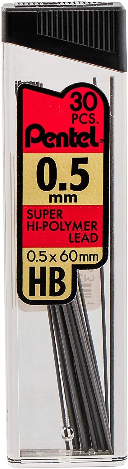 Pentel Eraser and Lead Refill Pack for Mechanical Pencils - Super Hi-polymer Lead Refills Value Pack, 0.5mm 6 Pack of 30 Pieces – Pack of White Eraser Refills 3 Packs of 4 Erasers - NewNest Australia