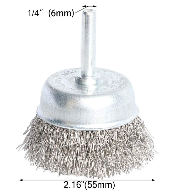 6PCS Stainless Steel Wire Crimped Cup Brush Kit for Drill with 1/4-Inch Shank - NewNest Australia