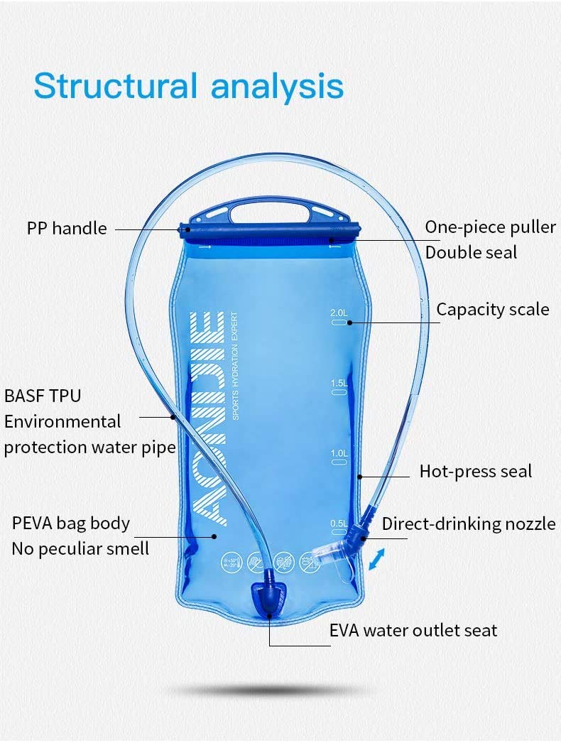 AONIJIE 1L/1.5L/2L/3L Hydration Bladder Water Reservoir Bag BPA Free for Hiking Biking Climbing Hunting Running - NewNest Australia