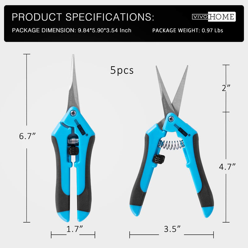 VIVOHOME Stainless Steel Hand Pruner Non-Stick Pruning Shear Bonsai Cutter for Gardening Potting (Pack of 2) - NewNest Australia