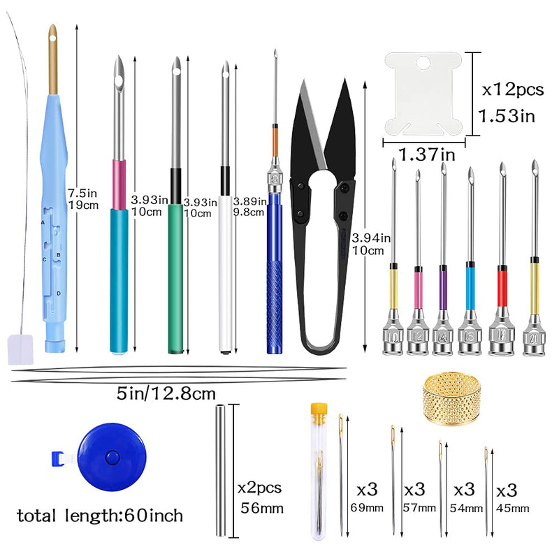 Jupean Embroidery Punch Needle, 156 Pcs Punch Needle Tool with Needle Punch, 110 Pcs Embroidery Thread, Embroidery Hoops, Embroidery Needles, Punch Needle Kit for Beginners - NewNest Australia