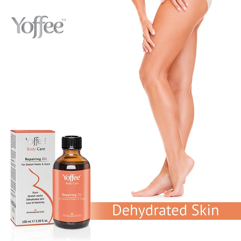 Yoffee Repairing Massage Oil - 100% Natural - Stretch Mark and Scar Removal - Suitable for Pregnant and Breastfeeding Women - Paraben and Sulfate Free - Vegan / 100 ml - Made in Spain - NewNest Australia