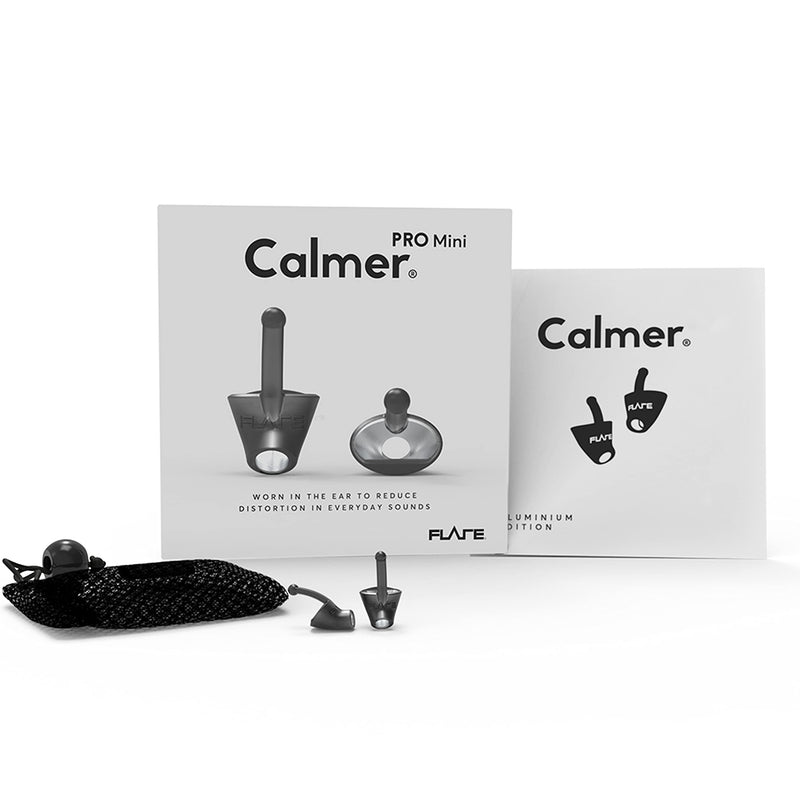 Flare Calmer Pro Mini - Ear Plugs Alternative - Reduce Annoying Noises Without Blocking Sound - Premium Version - Soft Reusable Silicone With Aluminum Core - Black Ice - NewNest Australia