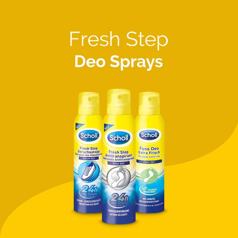 Scholl Fresh Step Extra Fresh foot spray, mild foot deodorant with long-lasting effect against unpleasant odors, (1 x 150 ml) 150 ml (pack of 1) - NewNest Australia
