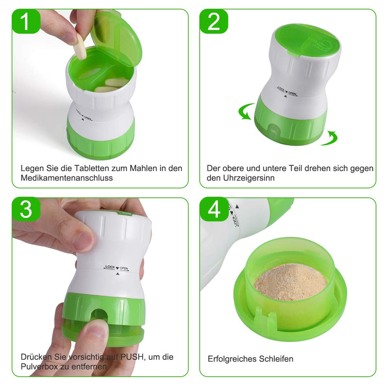 Opret Tablet Mortar With Deposit Compartment, Rotating Tablets Crushing Mortar, Multifunctional Ceramic Tablet Chopper Bottle Pill Mortar Mortar Pill Crusher Grinder - NewNest Australia