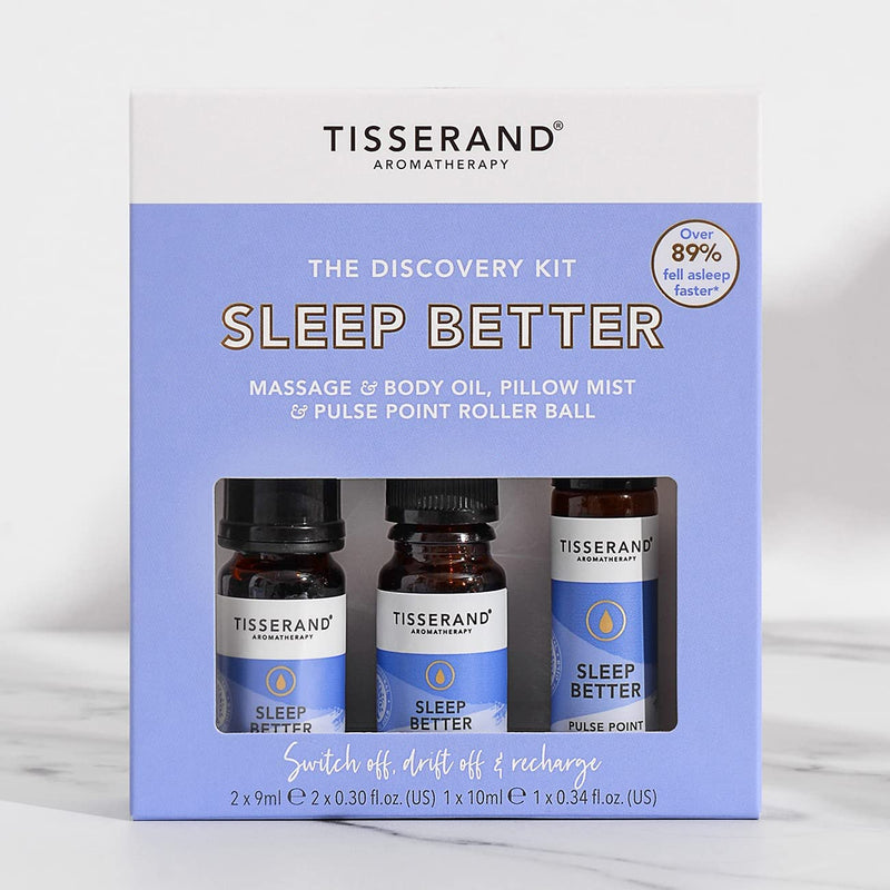 Tisserand Aromatherapy | Sleep Better Discovery Kit | Lavender Sleep Set With Jasmine & Sandalwood | 100% Pure Essential Oils For Sleep - Rollerball, Body Oil & Pillow Mist | 2 x 9ml, 1 x 10ml - NewNest Australia