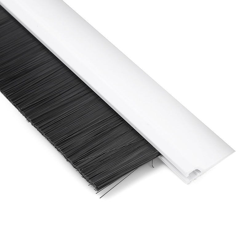 uxcell Self-Adhesive Door Bottom Sweep White Plastic w 1.2-inch Black PVC Soft Brush 39-inch x 2.1-inch - NewNest Australia