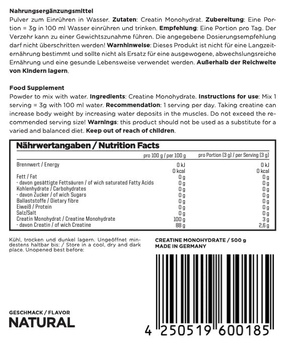 ESN Ultrapure Creatine Monohydrate, 500 g Creatine Monohydrate 500 g (pack of 1) - NewNest Australia