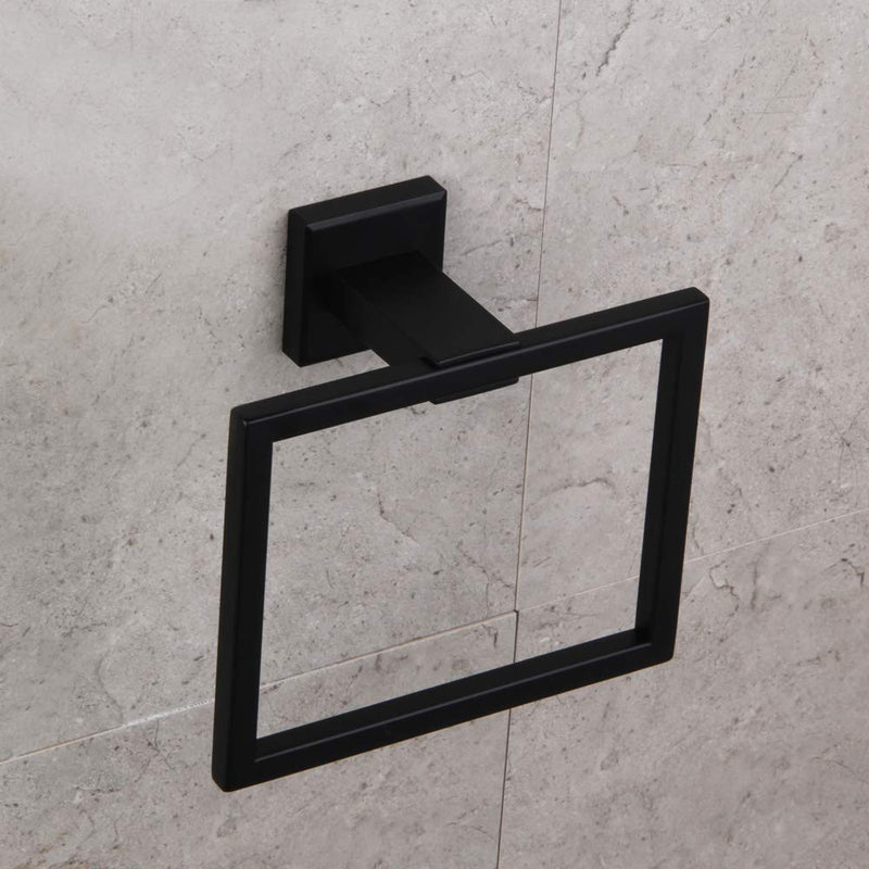 GERZ Bathroom Hardware Accessories Sets SUS304 Stainless Steel Bath Shower Set 2-Pieces(Toilet Paper Holder Towel Ring) Black Matte Finish Contemporary Style - NewNest Australia