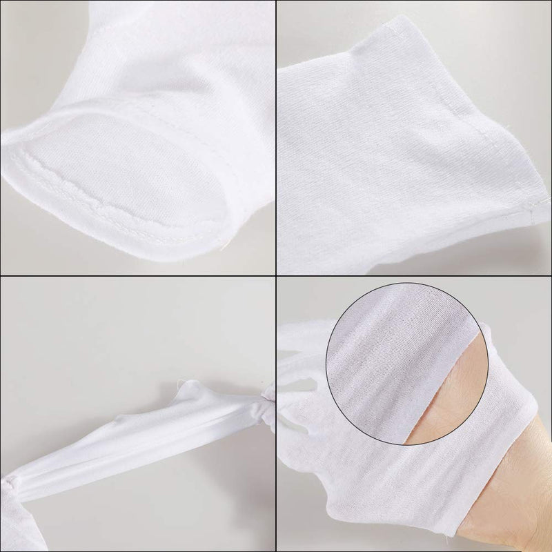 4 Pairs Moisturising Gloves and 4 Pairs Socks Nabance Moisturising Cotton Gloves Moisture Socks White Hand Gloves for Dry Hands Skin Care and Foot Spa(8 pairs/16pcs) 16 Count (Pack of 1) - NewNest Australia