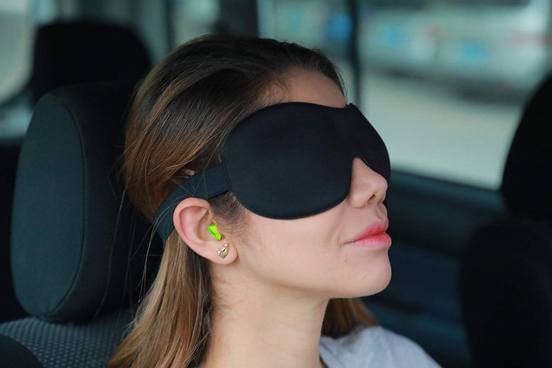 Sleep Mask AMAZKER Invisible Alar Deep Orbit 3D Eye Mask Ultra Lightweight & Comfortable Sleeping Mask 3 Pack Eye Sleep Mask for Travel, Nap, Shift Works (2-Piece, Blue&Black) 2 Count (Pack of 1) - NewNest Australia