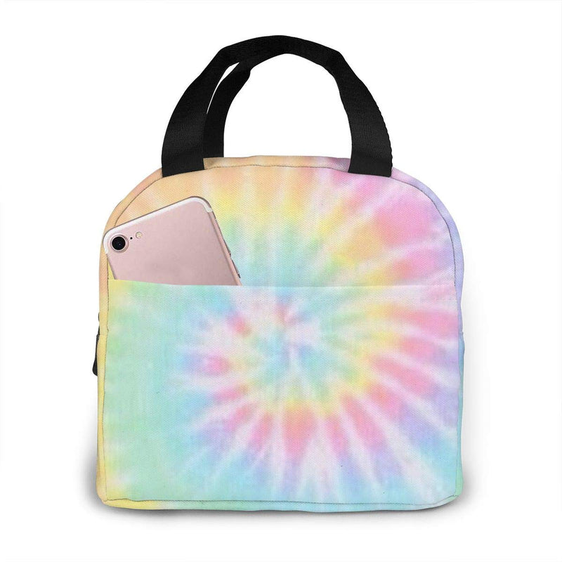 NewNest Australia - Pastel Tie Dye Portable Insulated Lunch Tote Bag Reusable Lunch Box For Men, Women And Kids Pastel Tie Dye 