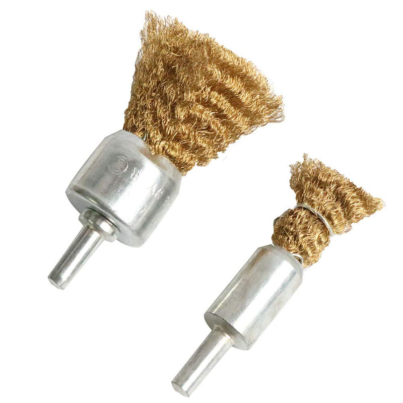 FPPO Brass Wire Wheel Brush Kit for Drill,Crimped Cup Brush with 1/4-Inch Shank,0.13mm True Brass Wire,Soft Enough to Cleaning or Deburring with Less Scrach - NewNest Australia
