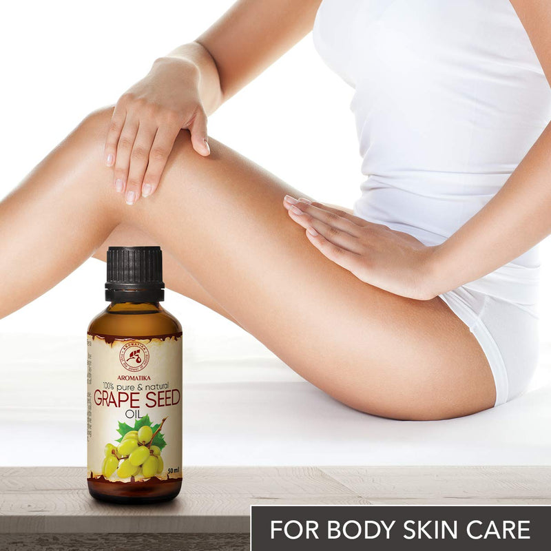 Cold-Pressed Grape Seed Oil - Grape Oil 100% Pure And Natural 50 Ml - Glass Bottle - Vitis Vinifera - Italy - Body Oil - Intensive Care Face - Body - Hair - Cosmetics - Body Care - NewNest Australia