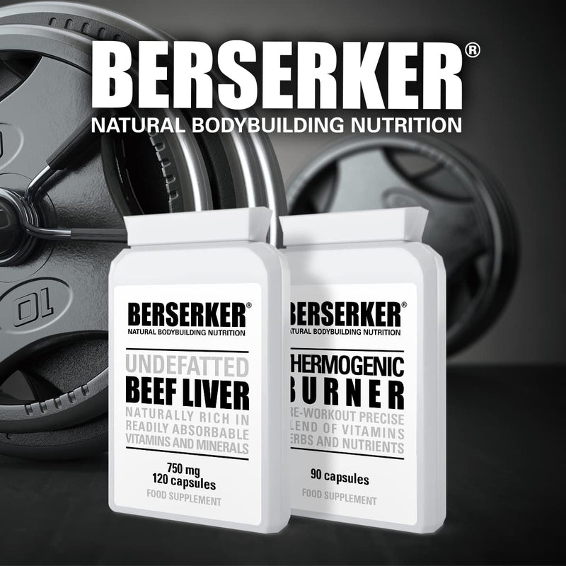 Berserker Desiccated Beef Liver 750mg 120 Capsules Un-defatted Meaning Full Absorption of Naturally Occurring Vitamins and Minerals Found in Beef Liver. Made in The UK. 120 Count (Pack of 1) - NewNest Australia
