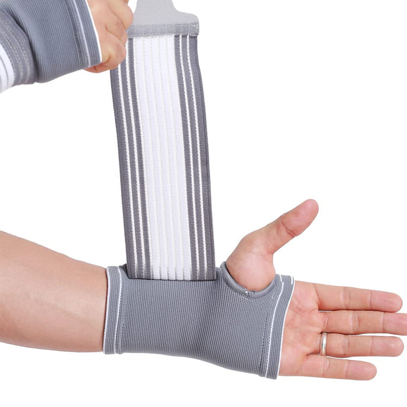Neotech Care Palm Support With Thumb Part - Adjustable Compression Straps - Elastic & Breathable Fabric - For Sports, Bowling, Boxing - Gray (1 Unit, Size L) - NewNest Australia