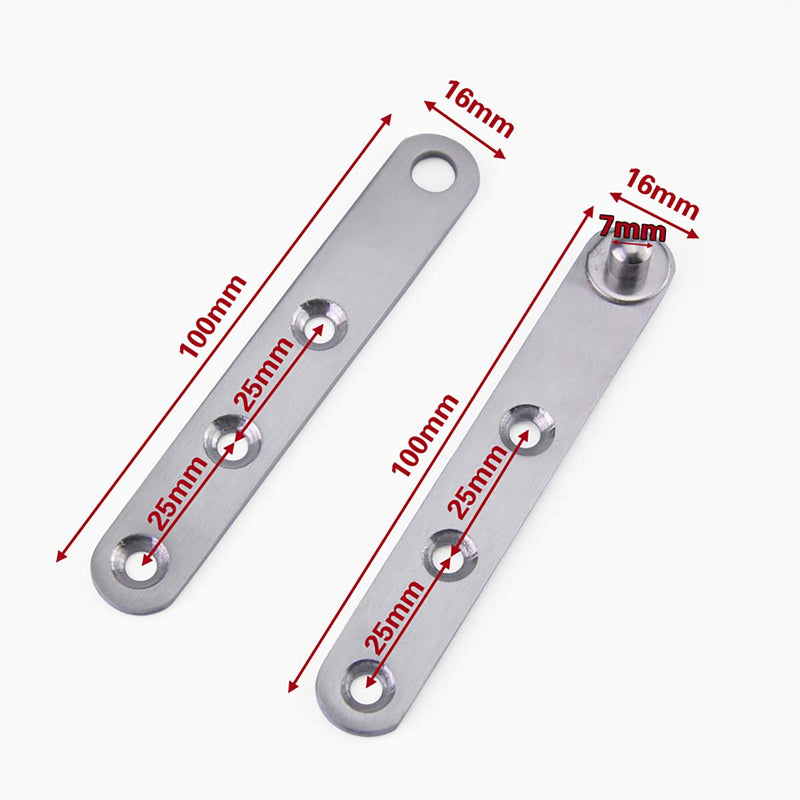 Gizhome 4 Pack 360 Degree Rotatable Door Pivot Hinges, Stainless Steel Drawer Window Door Fittings - 100 mm/3.94 in 4pack - NewNest Australia