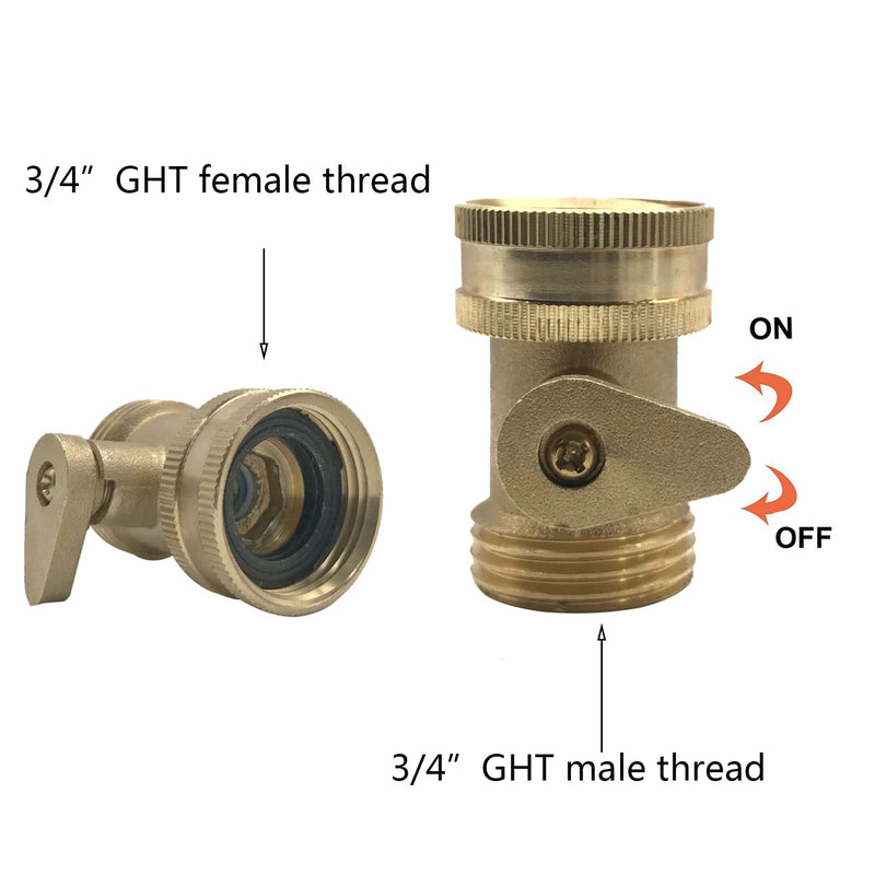 Adjustable Twist Jet Nozzle High Pressure, Water Sprayer, with Garden Water Hose Shut Off Valve, Heavy Duty Brass Hose Nozzle 3/4" GHT Connector - NewNest Australia