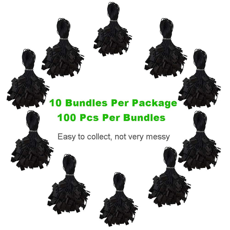 Hang Tag String Black 7" 1000Pcs Nylon Snap Lock Pin Loop Fastener Hook Ties Easy and Fast to Attach by Renashed - NewNest Australia