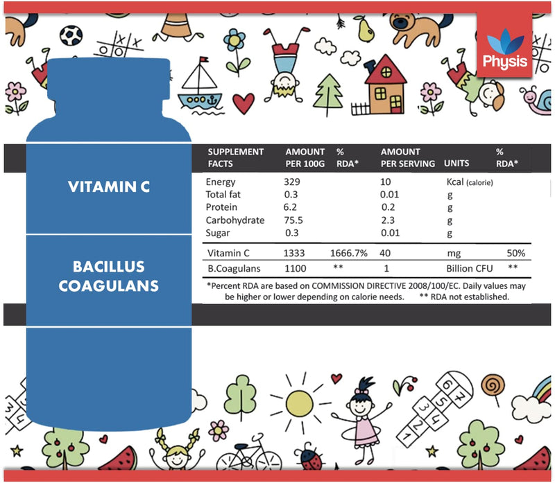 Physis Kids Multi-Biotic Gummies | 60 Gummies | Probiotics for Children | Boosted with Vitamin C | Ages 2+ | Support Digestive, Gut & Bowel Health | Constipation Relief & Stool Softener - NewNest Australia