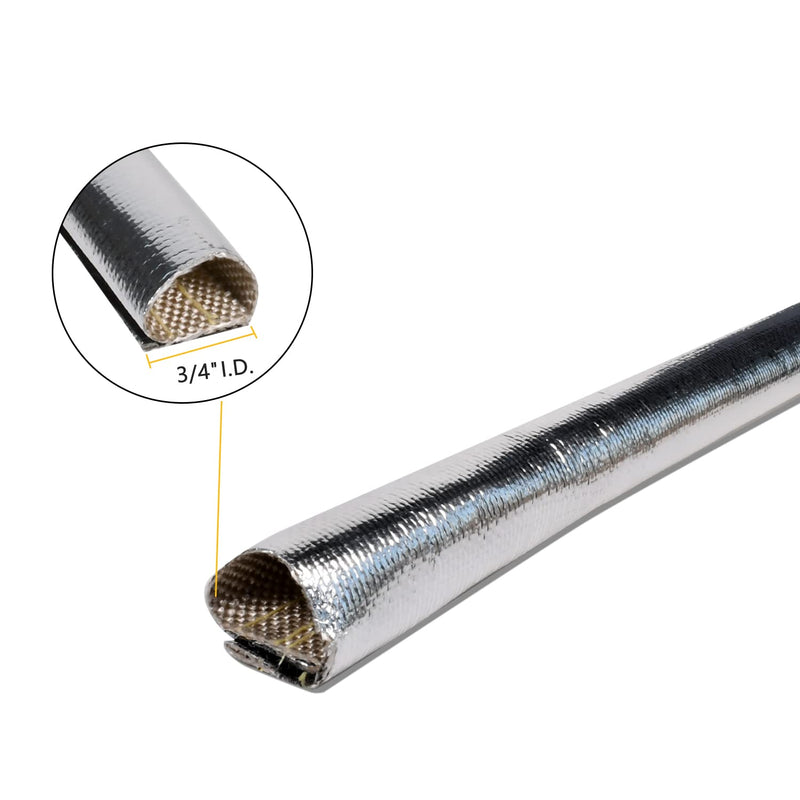 Heat Shroud Sleeve Aluminized Sleeving for Ultimate Heat Protection with Hook and Loop Closure,3/4" I.D. x 10FT,Heat Sheath Sleeve,with 20Pcs Stainless Steel Cable Metal Zip Ties - NewNest Australia