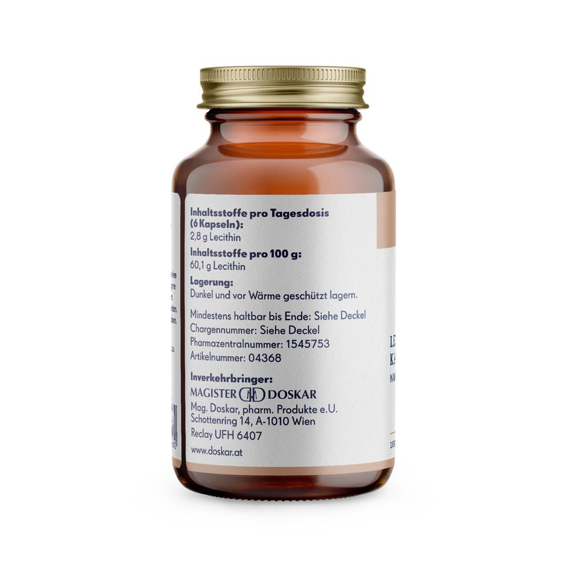 MAGISTER DOSKAR Lecithin capsules, pure sunflower lecithin, 100 pieces - PHARMACY QUALITY - NewNest Australia