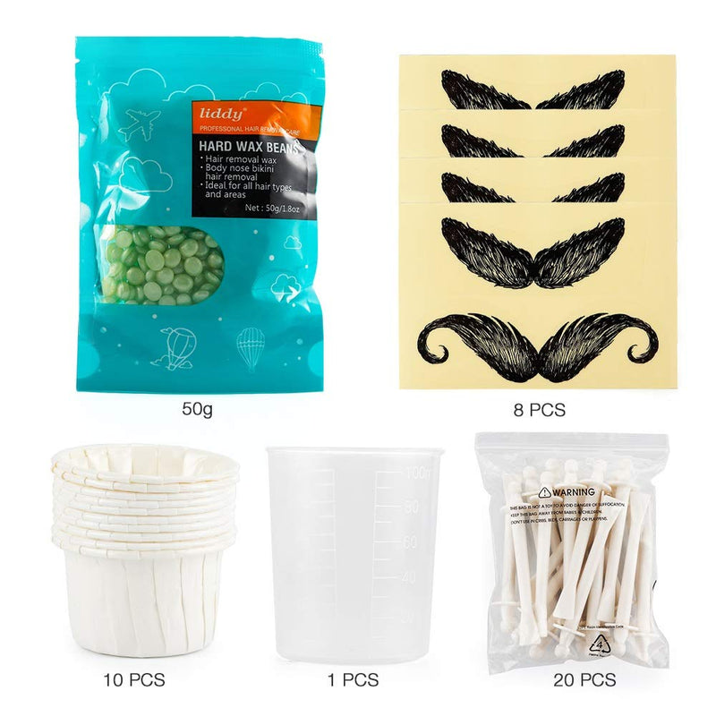 Nose Wax, Nose Wax, Nose Hair Wax, Nose Wax Set For Men And Women, Quick Safe And Painless, 50G Wax, 20 X Applicators, 8 X Mustache Protection, 10 X Disposable Paper Cups - NewNest Australia