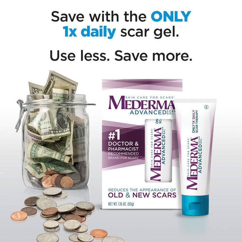 Mederma Advanced Scar Gel - 1x Daily - Reduces The Appearance of Old & New Scars - #1 Doctor & Pharmacist Recommended Brand for Scars - 1.76oz. - NewNest Australia