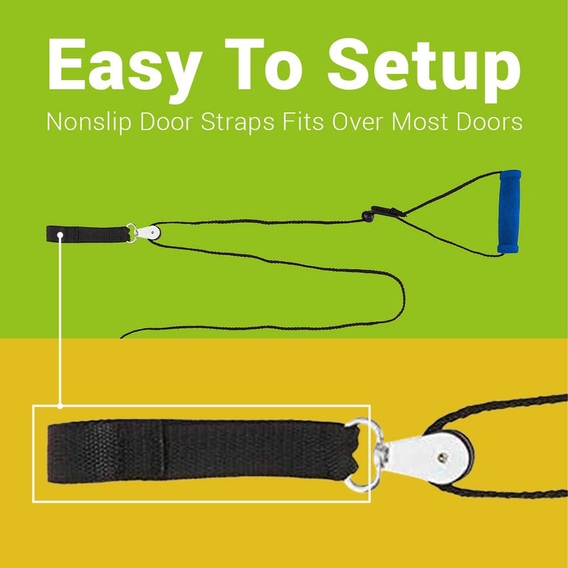 BodyHealt Overhead Shoulder Pulley - Door Exercise Equipment for Back Workout & Arm Exercise. Exercise Pulley Over The Door for Shoulder Rehab. Range of Motion Exerciser & Rehab Pulley System (Strap) - NewNest Australia