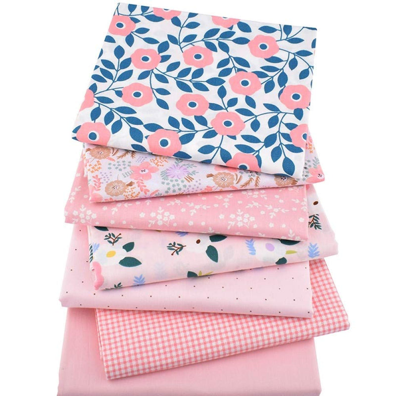 Aubliss 50pcs 100% Cotton Fabric Bundle 9.84" x 9.84" (25cm x 25cm) PreCut Fat Squares Sheets Printed Floral Sewing Supplies for Patchwork Sewing DIY Crafting Quilting Fabric 50pcs-floral - NewNest Australia
