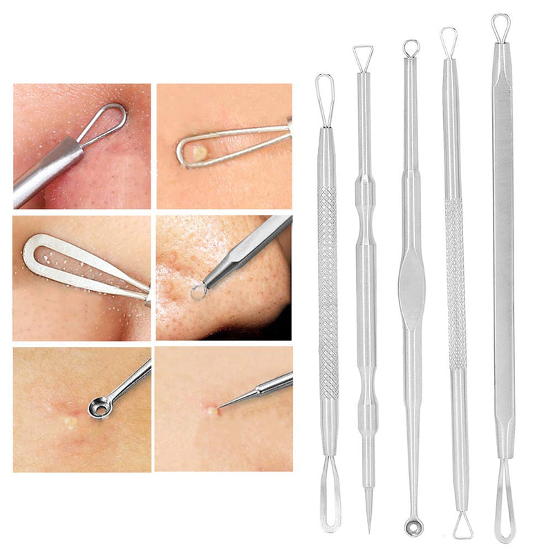 Acne Removal Blackhead Extractor, Blackhead Remover Comedone Squeezer Set, Stainless Steel Double Head Pimple Acne Removal Blackhead Extractor Needles Tool Kit For Facial Blemishes - NewNest Australia