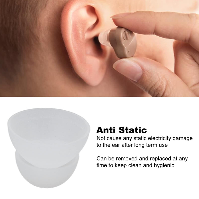 Ear Plugs, Pack Of 10 Hearing Aid Domes Earplugs Replacement Pieces Earbud Hearing Aid Earplugs Silicone Hearing Aid Earplugs 12 Mm Double Layer Soft Silicone Washable Removable (White) - NewNest Australia