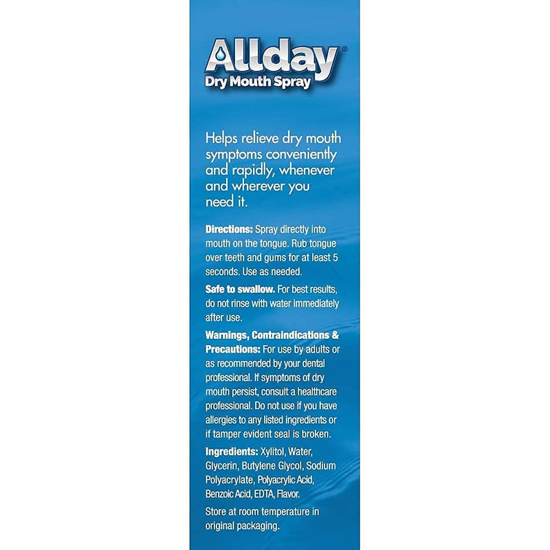 Allday Dry Mouth Spray - Maximum Strength Xylitol, Fast Acting, Long Lasting, Non-Acidic (Pack of 2) 1.5 Fl Oz (Pack of 2) - NewNest Australia