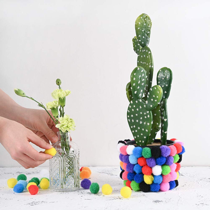 WAU Craft Pom Pom Balls - 100pcs 1.5 inch Multicolored Large Pompoms for Crafts Art DIY Project in Reusable Zipper Bag - NewNest Australia