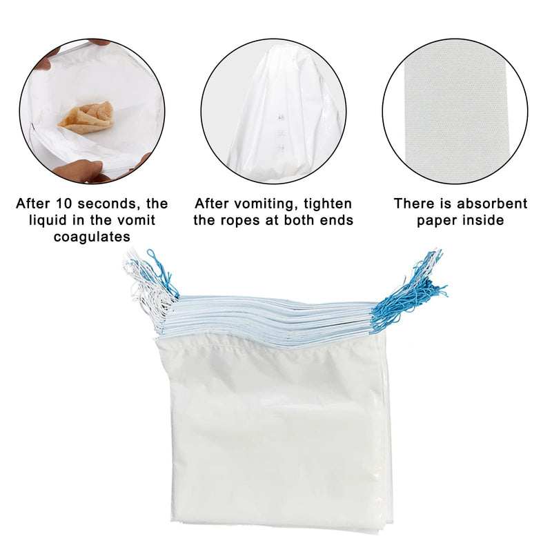 Disposable Vomit Bags Throw Up Bags Sick Bags for Car Travel Waterproof Leakproof Vomiting Bag Suitable for Pregnant Women Traveling Motion Sick Children Vomiting - NewNest Australia