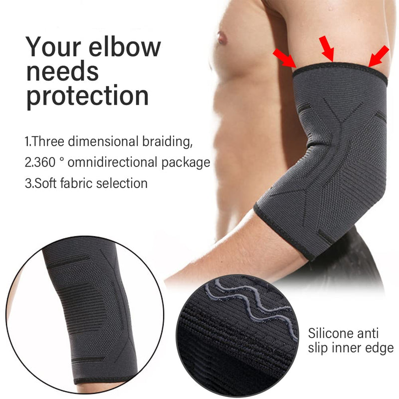 Tofbs Elbow Brace, 1 Pair, Elbow Support For Men Women, Elastic Compression Elbow For Tennis Elbow, Golfer'S Elbow, Weightlifting, Bodybuilding, Arthritis, Tendonitis (Black, L) - NewNest Australia