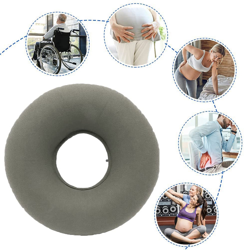 Hemorrhoid Seat Cushion, Hemorrhoid Seat Cushion, Inflatable Round Cushion With Pump, For Treating Hemorrhoids, Cysts, Pregnancy And For Correcting Sitting Posture (Grey) - NewNest Australia