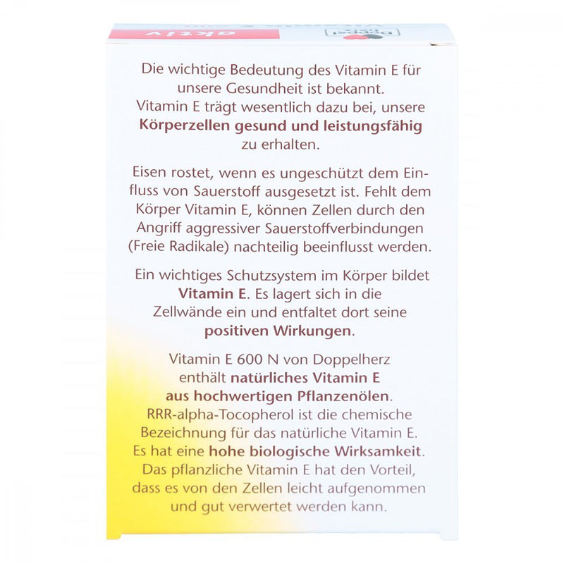 DOUBLEHERZ Vitamin E 600 N soft capsules 80 pcs - NewNest Australia