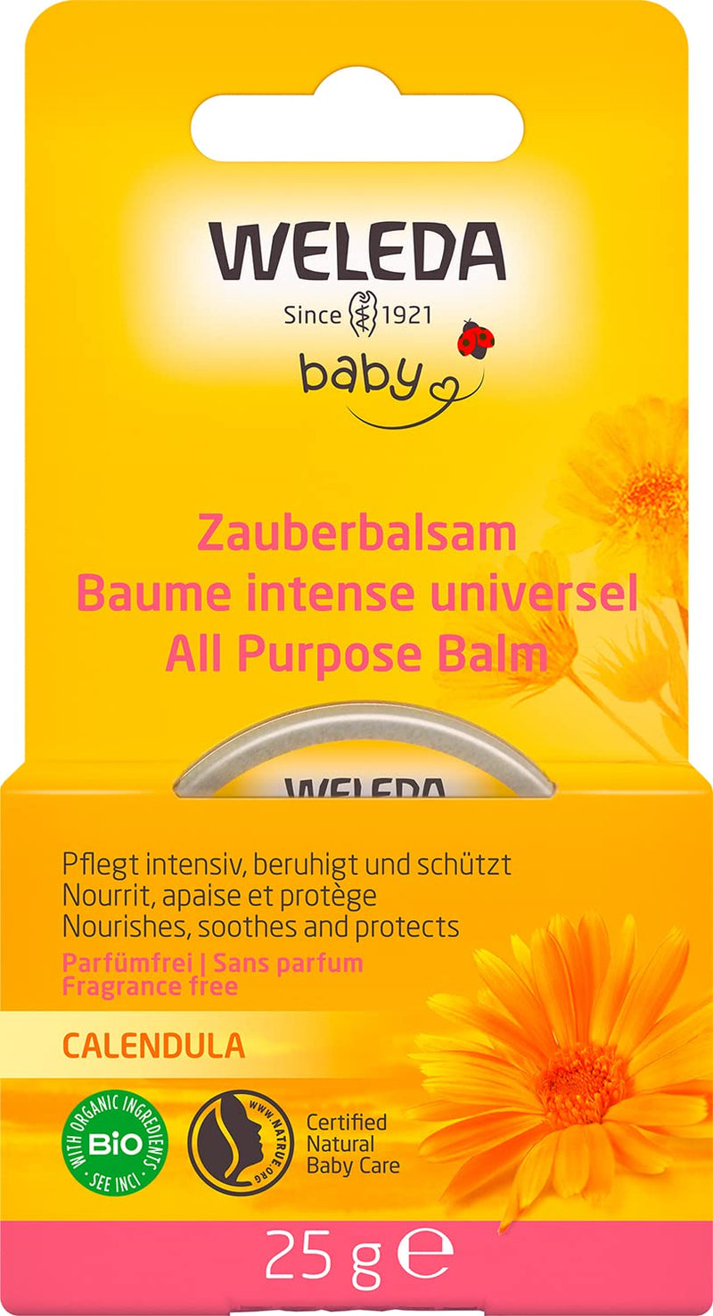 Weleda Organic Baby Calendula Magic Balm - Natural Cosmetics Universal Balm For Face & Body For Care & Soothing Dry Skin And Lips. Rich All-Purpose Balm For Babies & Children (1 X 25 G) - NewNest Australia